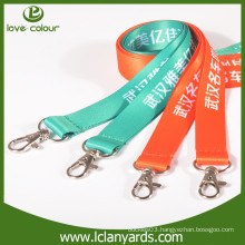 Custom color heat transfer printed lanyard with keychain hook